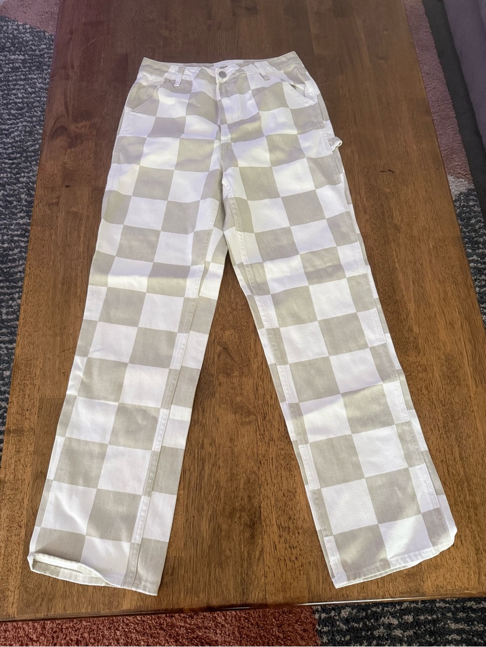 Men’s PacSun Beige & White Checkerboard Pants size 30